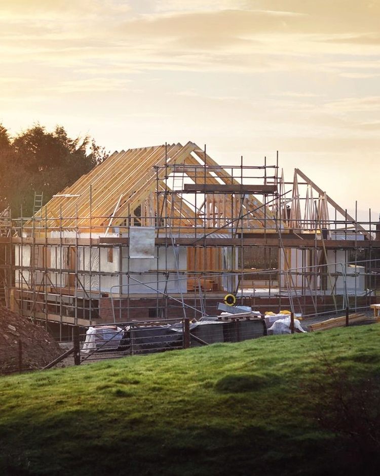 Construction of House with wood structure